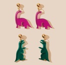Conjunto de 2 piezas de pendientes de dinosaurio transparentes lindos creativospicture6