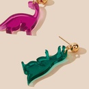 Conjunto de 2 piezas de pendientes de dinosaurio transparentes lindos creativospicture8