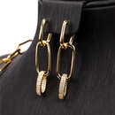 Thick chain interlocking zircon retro tassel earring necklace setpicture21