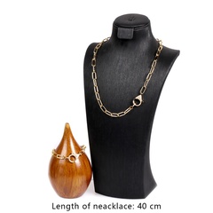 fashion new style copper Interlocking zircon simple necklace set