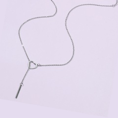 Fashion geometric heart-shape titanium steel necklace wholesale