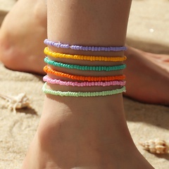 wholesale Bohemian ethnic style solid color bead anklet