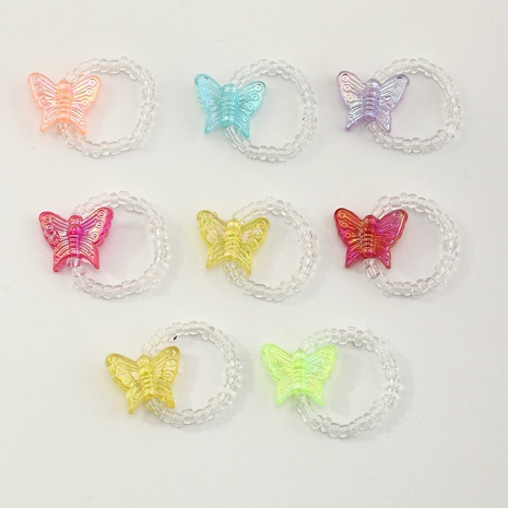 Bague papillon de couleur bonbon élastique à la mode transparente miyuki's discount tags