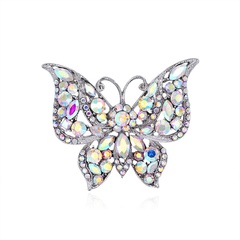 Retro butterfly alloy diamond brooch