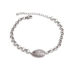 Stainless steel chain copper zircon shell adjustable bracelet