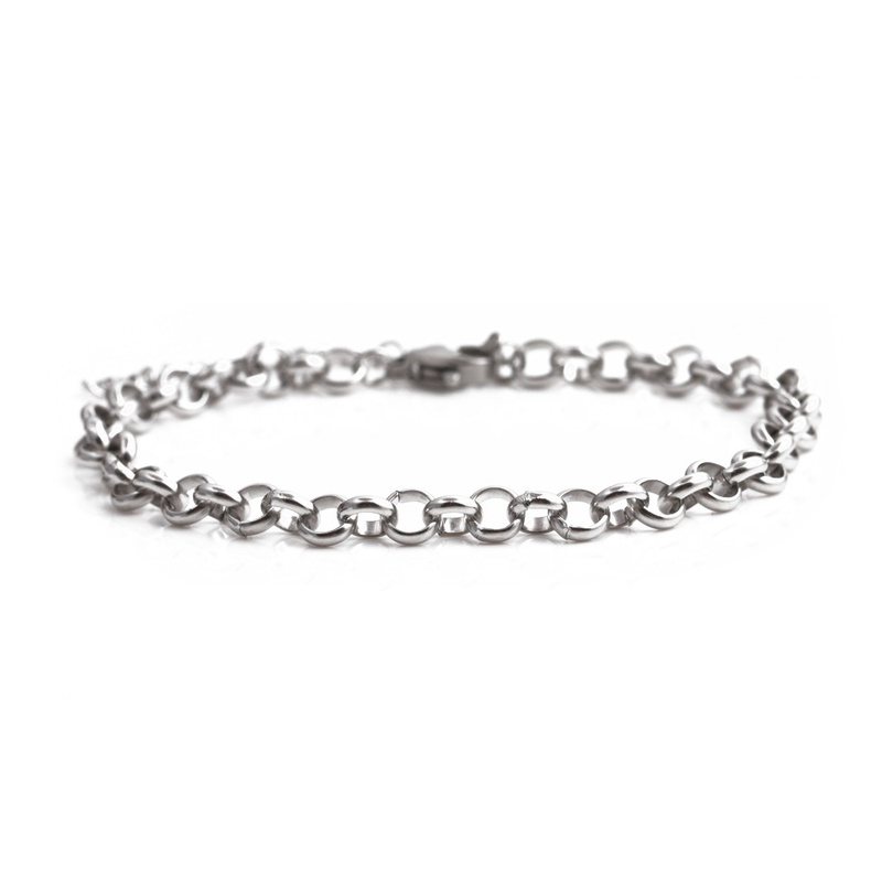 Simple geometric stainless steel bracelet