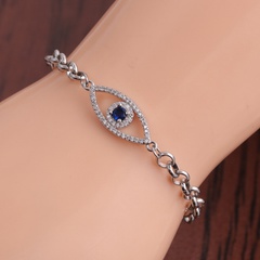 Stainless steel chain copper micro-inlaid devil's eye adjustable bracelet