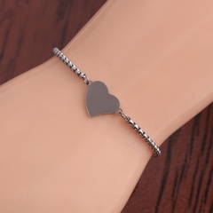 Fashion double hole peach heart  stainless steel bracelet