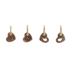 Fashion simple gold color zirconium heart stud earrings
