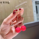 Einfache Schneeflocke lange rote Perle Ohrringepicture21