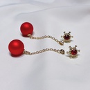 Einfache Schneeflocke lange rote Perle Ohrringepicture19