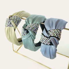Korea's fashion new satin knotted color diamond headband