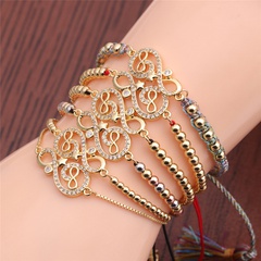 Fashion golden zircon infinity adjustable bracelet