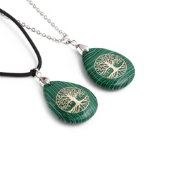 Fashion Water Drop Tree of Life Alloy Necklace Wholesale