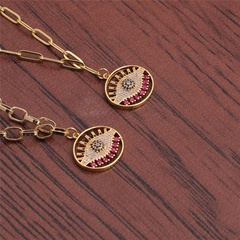Fashion eye copper inlaid zircon necklace wholesale