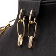 Thick chain interlocking zircon retro tassel earring necklace setpicture26