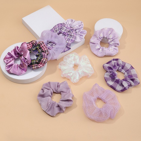 Korean simple new style printing hair scrunchies set's discount tags