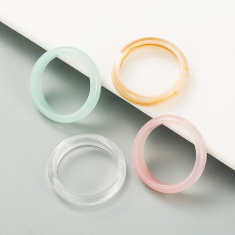 fashion korean style simple acrylic resin candy color ring set NHLN349127's discount tags