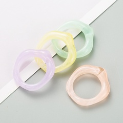 korean fashion simple style resin macaron ring set