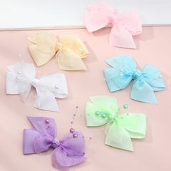 Korean fashion style simple color bow cute hairpin set