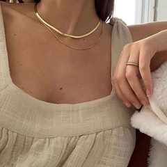 Fashion geometric double-layer alloy necklace wholesale