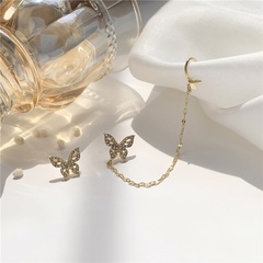 Korean Style Butterfly Diamond Stud Earrings
