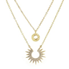 Fashion geometric multi-layer sunflower alloy necklace wholesale