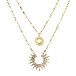 Fashion geometric multilayer sunflower alloy necklace wholesalepicture9