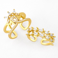 Fashion letter mom double copper inlaid zircon rings wholesale