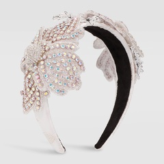 baroque fashion style exaggerated retro imitation crystal inlaid diamond headband