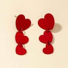 simple fashion heart-shaped tassel earrings
