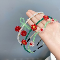 Korean style imitation crystal cherry flowers hit color headband wholesale