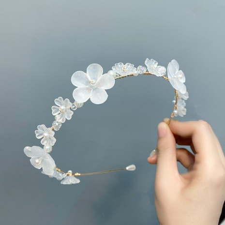 Koreanische Art Wicklung weiße Blume Haarband Großhandel's discount tags
