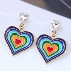 korean new style fashion metal color peach heart earrings