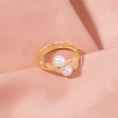fashion pearl adjustable double bead winding multilayer ringpicture9