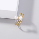 fashion pearl adjustable double bead winding multilayer ringpicture10