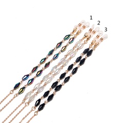 fashion oval crystal multicolor glasses chain