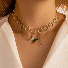 new fashion style diamond butterfly pendant necklace