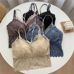 Lace sling beauty back tube top wrapped chest fake two-piece vest