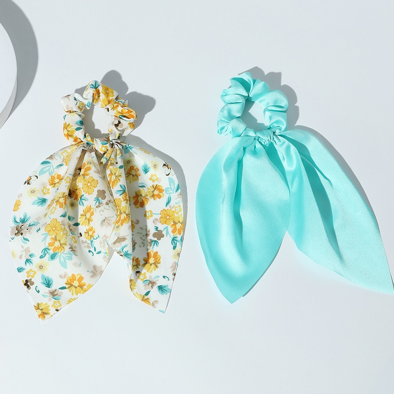 Korean floral fashion style new ribbon hair scrunchies set