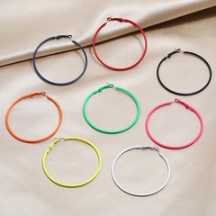 retro style simple solid color hoop earrings wholesale