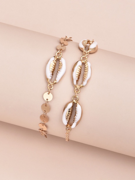 Summer Bohemian Alloy Shell Disc Armband Set's discount tags