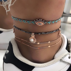 Fashion shells starfish crown diamond anklet set for women