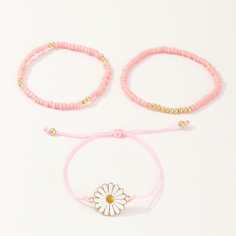 nouvel ensemble de bracelet de tournesol chanceux tissé à la main avec perles de riz bohème's discount tags