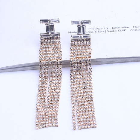 fashion new tassel diamond alloy earrings's discount tags