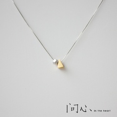 Korean fashion gold-plated geometry pendant necklace