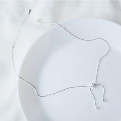 Koreanische S925 Sterling Silber runde Perlen Schlange Knochen Kette Halskette
