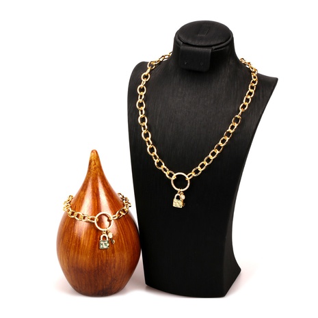 mode nouveau style diamant clé serrure pendentif collier bracelet ensemble's discount tags