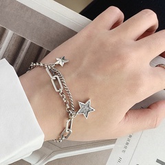 Korean S925 sterling silver star five-pointed star diamond bracelet