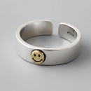 Koreanischer Smiley breiter S925 Sterling Silber offener Ring Grohandelpicture12